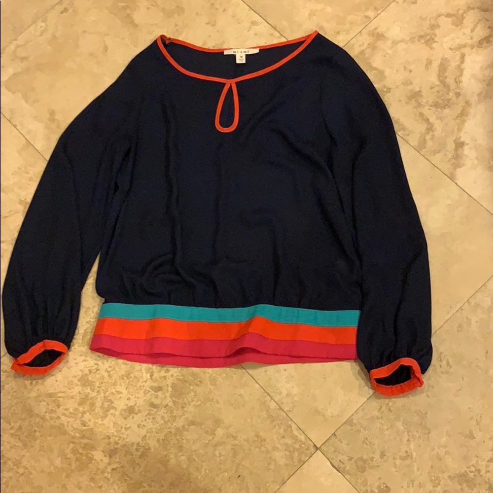 REDUCED - SELL BY 6/17 Navy long sleeve blouse